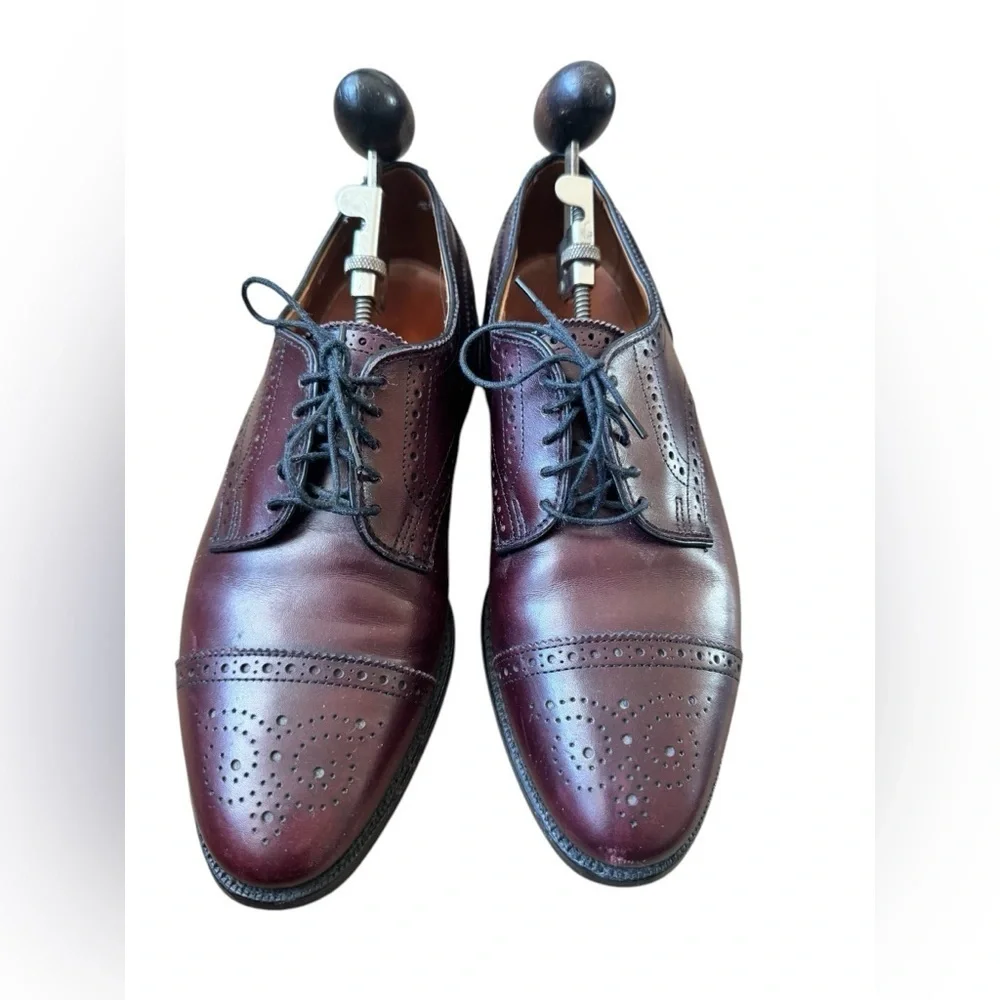 Allen Edmonds Lexington Oxford Brogue Cap-Toe Men Shoes Leather Merlot 7.5 D